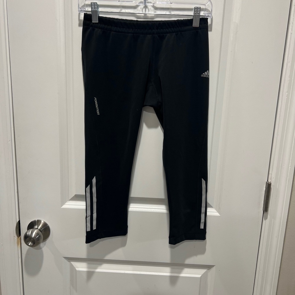 Adidas‎ Women Leggings Formotion Climalite Reflective Cropped Black Size M